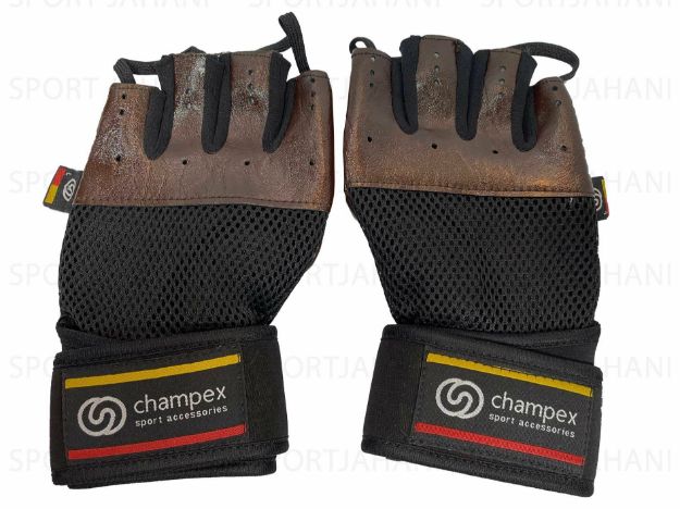 تصویر  دستکش بدنسازی با مچ چمپکس (Champex Lifting Gloves)
