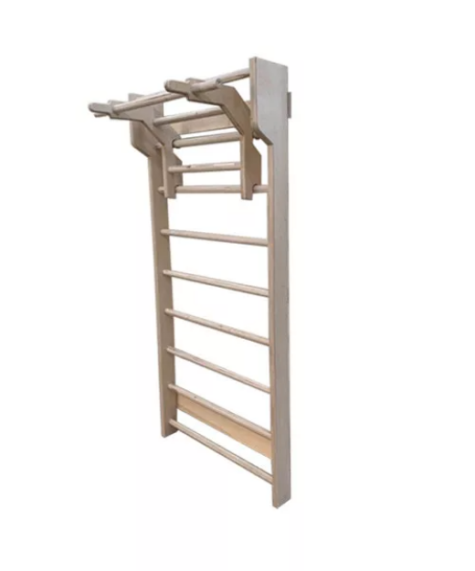 تصویر  نردبان سوئدی  9 پله +بارفیکس پارالل چوبی 